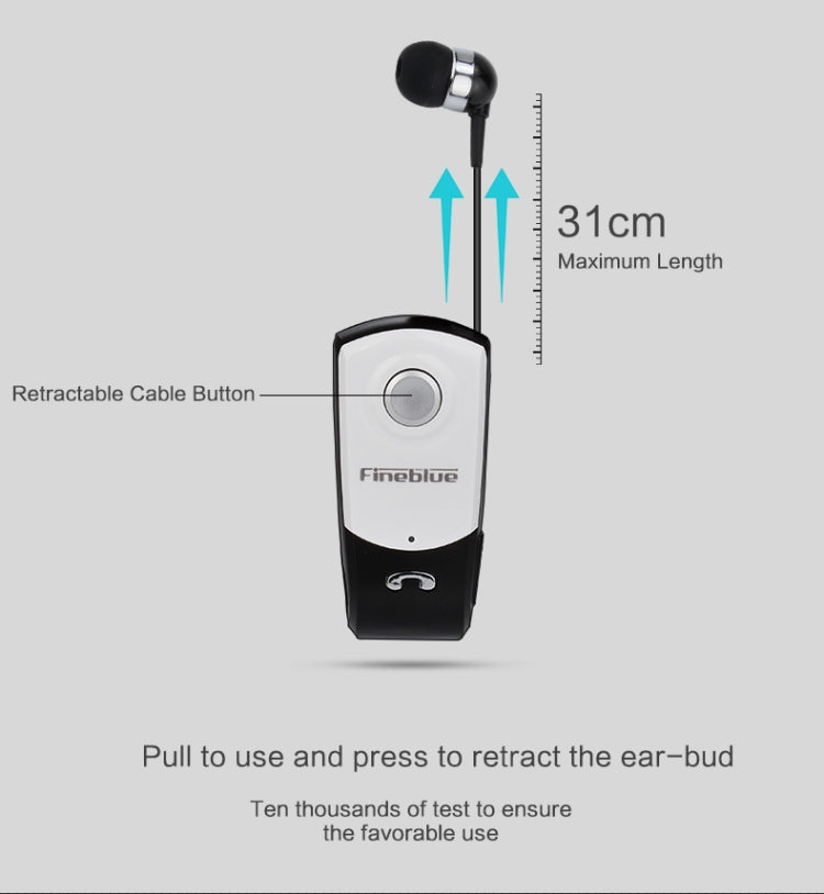 F960 CSR4.1 Retractable Cable Caller Vibration Reminder Anti-theft Bluetooth Headset