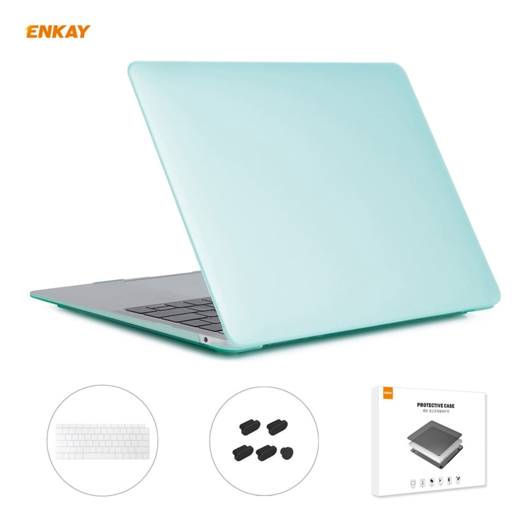 ENKAY 3 in 1 Matte Laptop Protective Case + US Version TPU Keyboard Film + Anti-dust Plugs Set for MacBook Air 13.3 inch A1932 (2018)
