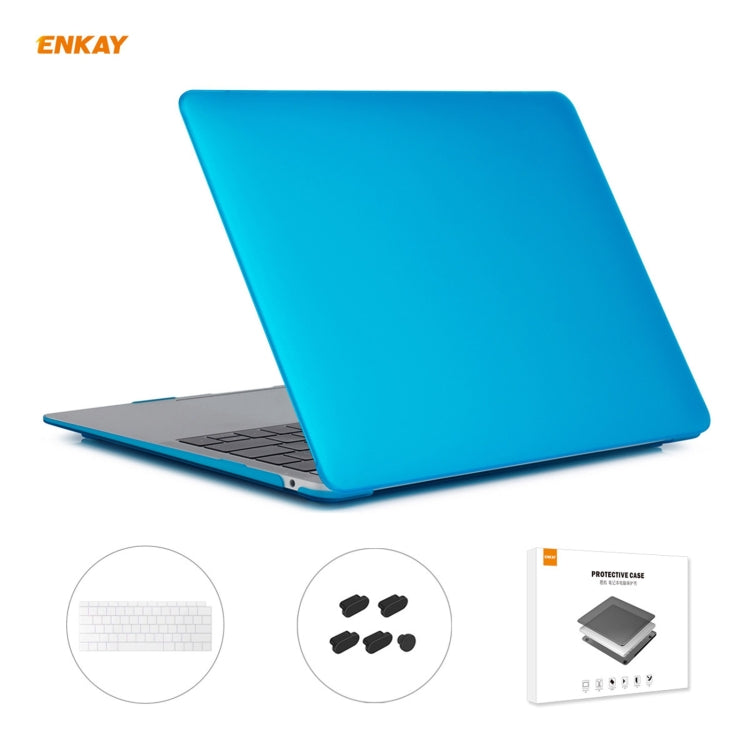 ENKAY 3 in 1 Matte Laptop Protective Case + US Version TPU Keyboard Film + Anti-dust Plugs Set for MacBook Air 13.3 inch A1932 (2018)