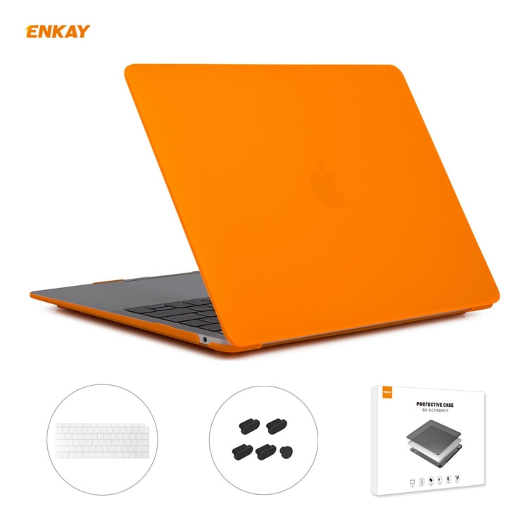 ENKAY 3 in 1 Matte Laptop Protective Case + US Version TPU Keyboard Film + Anti-dust Plugs Set for MacBook Air 13.3 inch A1932 (2018)