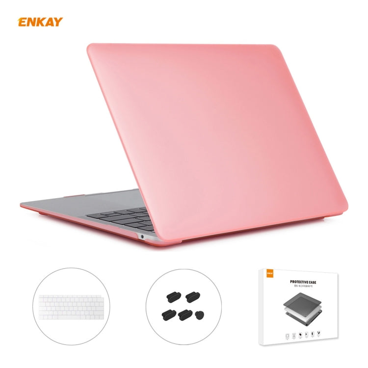 ENKAY 3 in 1 Matte Laptop Protective Case + US Version TPU Keyboard Film + Anti-dust Plugs Set for MacBook Air 13.3 inch A1932 (2018)