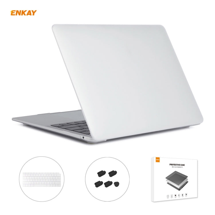 ENKAY 3 in 1 Matte Laptop Protective Case + US Version TPU Keyboard Film + Anti-dust Plugs Set for MacBook Air 13.3 inch A1932 (2018)
