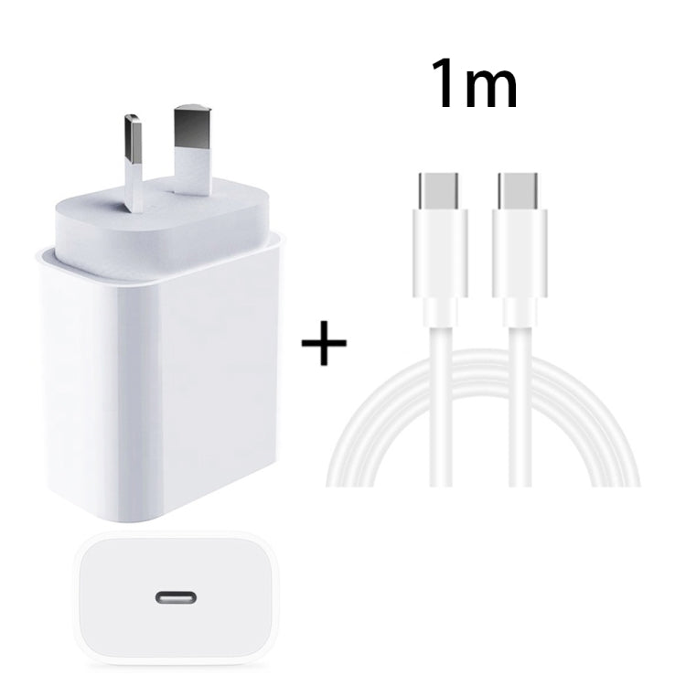 20W PD 3.0 Travel Fast Charger Power Adapter with USB-C / Type-C to Type-C Fast Charge Data Cable, AU Plug