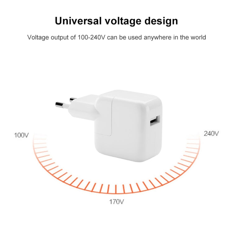 12W USB Port Travel Charger for iPad Series / iPod Series / iPhone Series , EU Plug