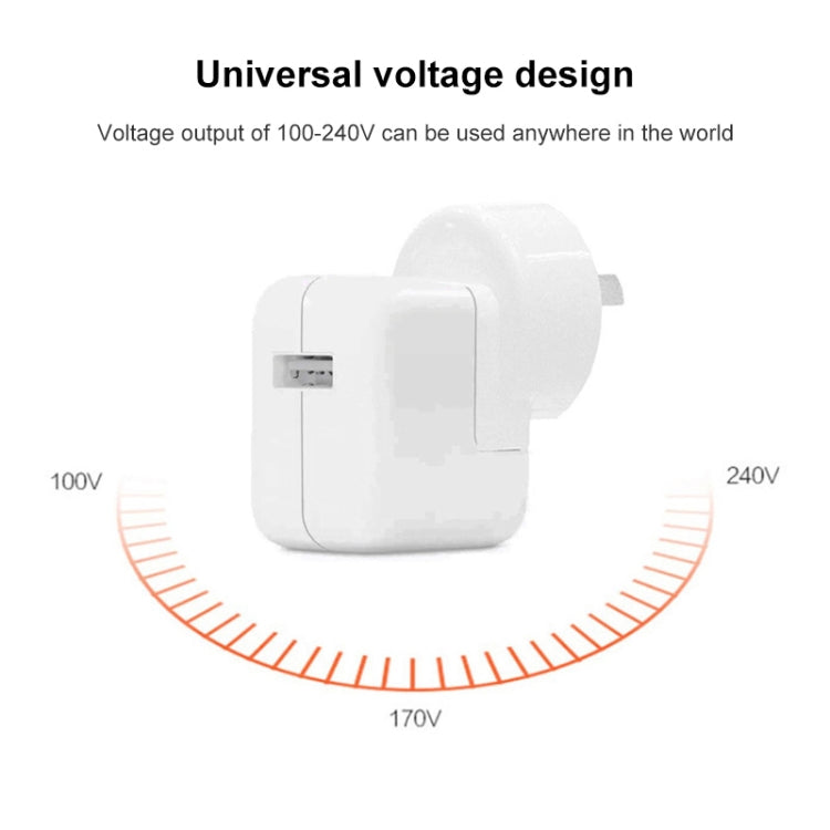 12W USB Charger + USB to 8 Pin Data Cable for iPad / iPhone / iPod Series, AU Plug