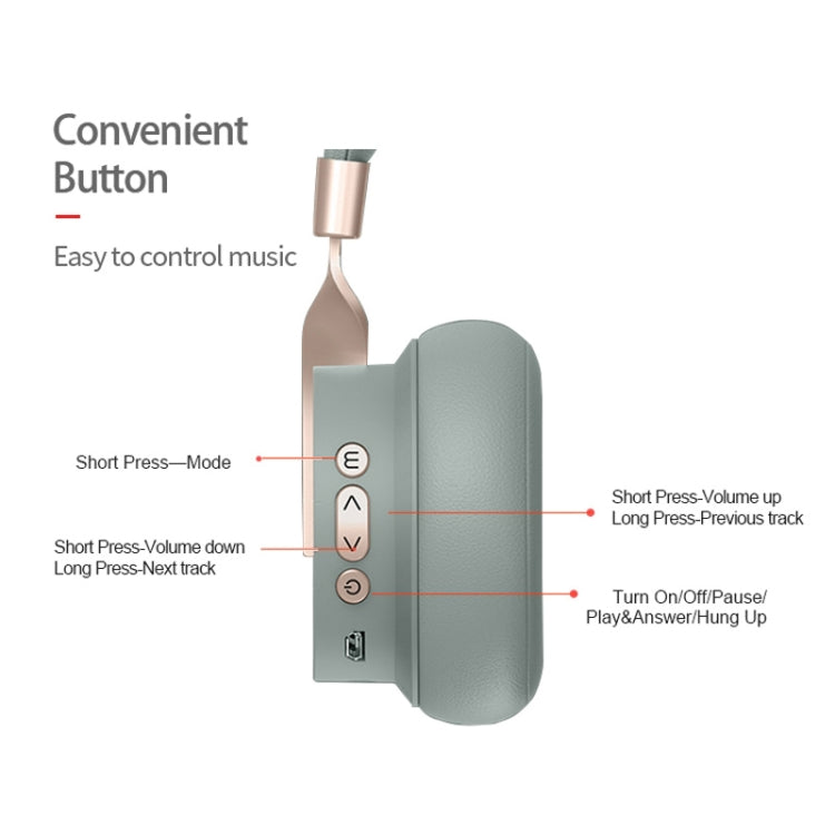 P3 Wireless 5.0 Super Bass HIFI Stereo Gaming Headset with Microphone, Support TF / FM / AUX