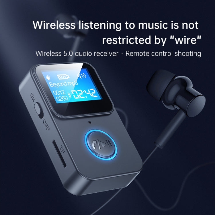 C33 Bluetooth 5.0 Audio Receiver Transmitter Portable MP3 Player with LCD Display Support Remote Control Camera