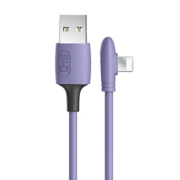 ENKAY Hat-Prince ENK-CB211 2.4A USB to 8 Pin 90 Degree Elbow Silicone Data Sync Fast Charging Cable, Cable Length: 1.8m