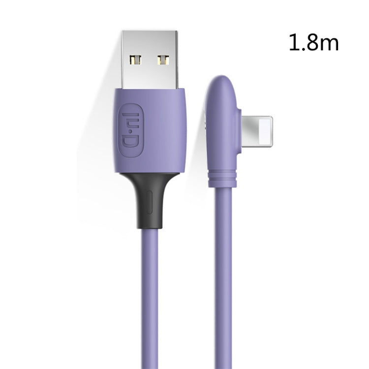ENKAY Hat-Prince ENK-CB211 2.4A USB to 8 Pin 90 Degree Elbow Silicone Data Sync Fast Charging Cable, Cable Length: 1.8m