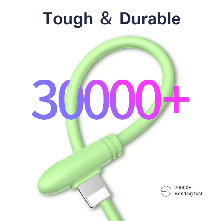 ENKAY Hat-Prince ENK-CB211 2.4A USB to 8 Pin 90 Degree Elbow Silicone Data Sync Fast Charging Cable, Cable Length: 1.8m