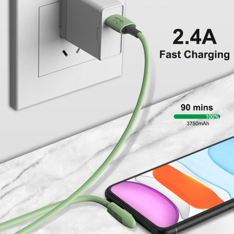 ENKAY Hat-Prince ENK-CB211 2.4A USB to 8 Pin 90 Degree Elbow Silicone Data Sync Fast Charging Cable, Cable Length: 1.8m