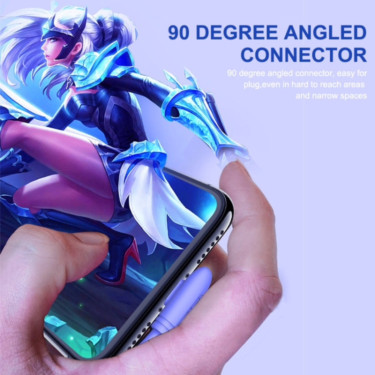 ENKAY Hat-Prince ENK-CB211 2.4A USB to 8 Pin 90 Degree Elbow Silicone Data Sync Fast Charging Cable, Cable Length: 1.8m