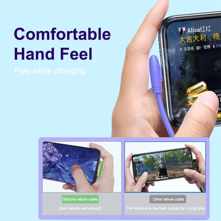 ENKAY Hat-Prince ENK-CB211 2.4A USB to 8 Pin 90 Degree Elbow Silicone Data Sync Fast Charging Cable, Cable Length: 1.8m