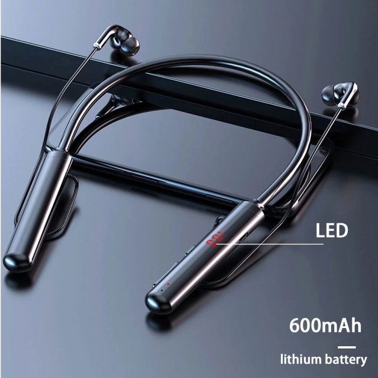 960 Neckband Magnetic Stereo Headphone with LED Display Support TF Card