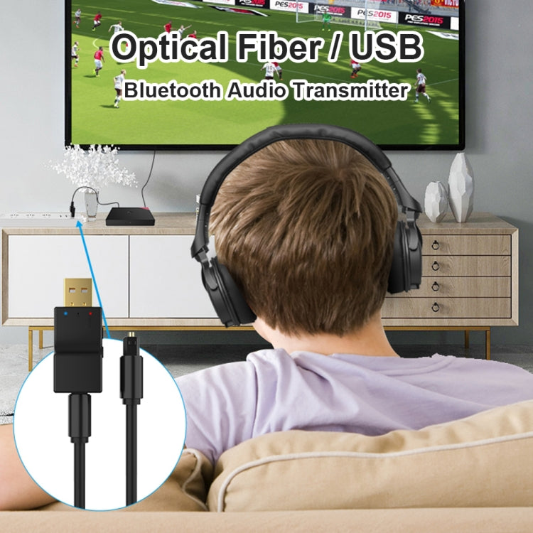 SW03 2 in 1 Bluetooth 5.0 Audio Transmitter USB + SPDIF Low Lantency Optical Wireless Adapter for TV PC
