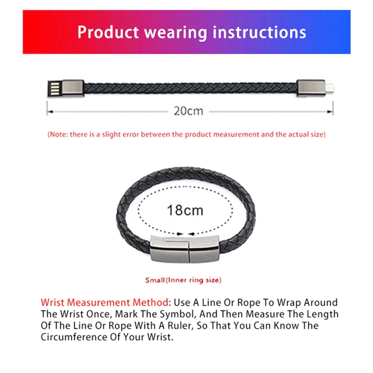 XJ-73 20cm USB to 8 Pin Bracelet Charging Data Cable