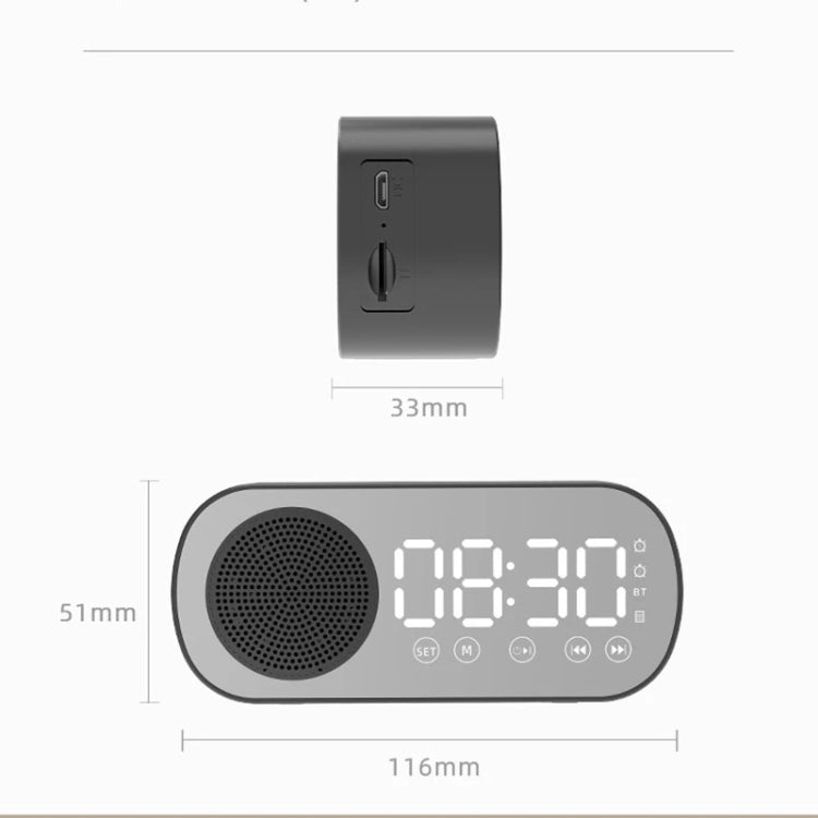 Z7 Digital Bluetooth 5.0 Speaker Multi-function Mirror Alarm Clock FM Radio