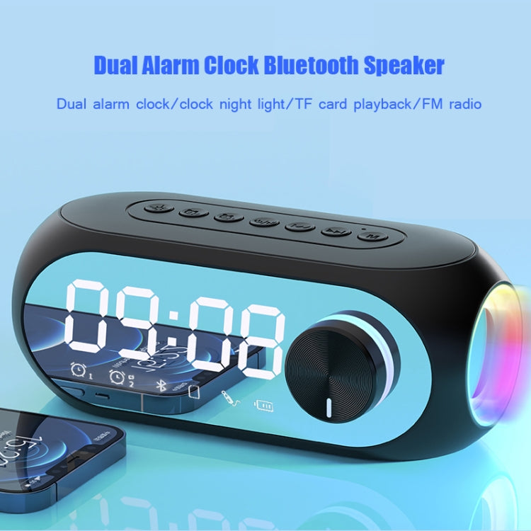 AEC S8 Alarm Clock Bluetooth Speakers with LED Light Support TF / FM