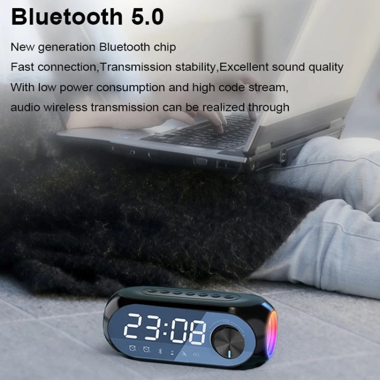 AEC S8 Alarm Clock Bluetooth Speakers with LED Light Support TF / FM