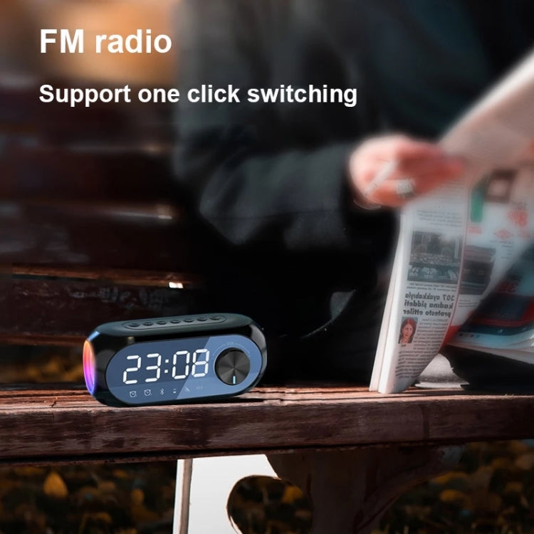 AEC S8 Alarm Clock Bluetooth Speakers with LED Light Support TF / FM