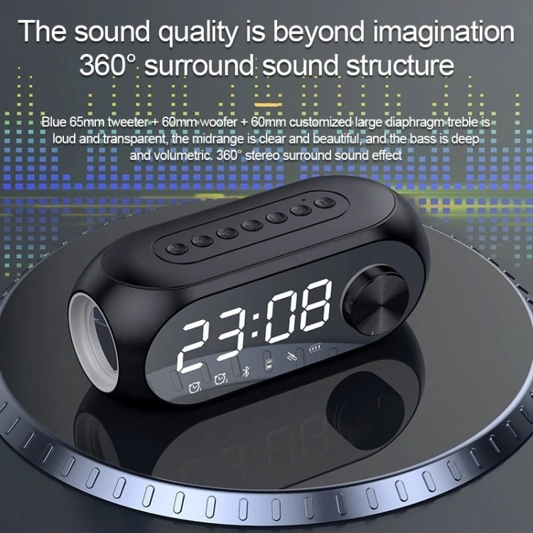 AEC S8 Alarm Clock Bluetooth Speakers with LED Light Support TF / FM