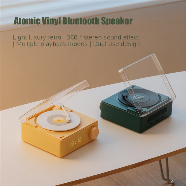 Duosi X11 Vinyl Atomic Retro Bluetooth Speaker Desktop Creative Alarm Clock
