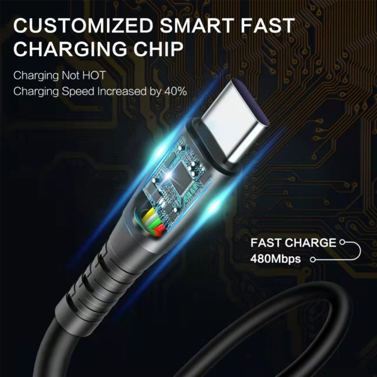 1.5m Spring Telescopic Mobile Phone Fast Charging Data Cable
