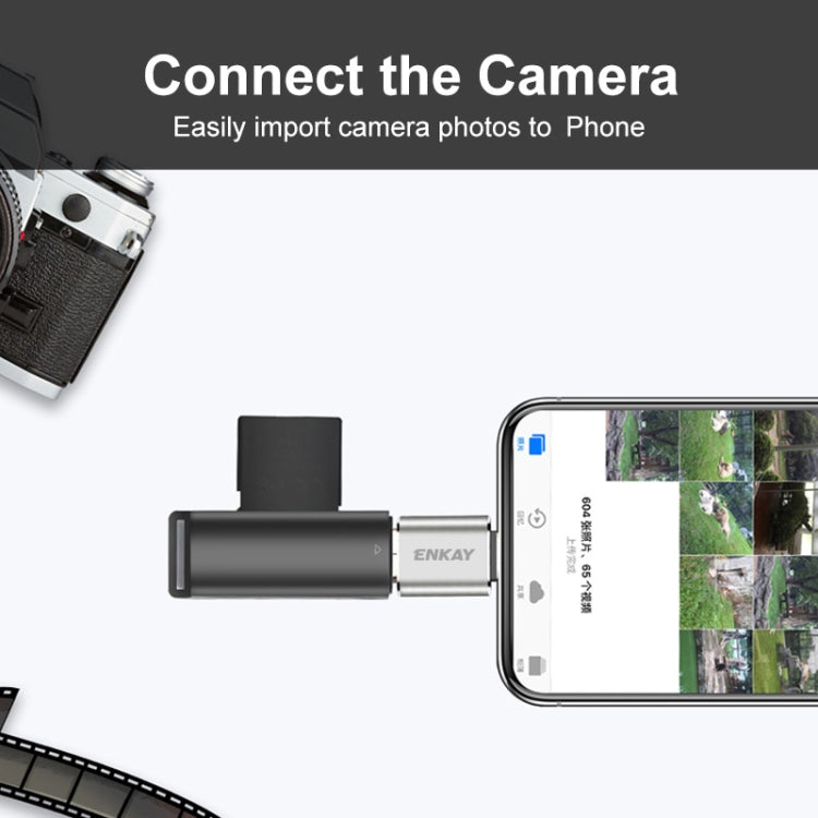 ENKAY ENK-AT110 8 Pin Male to USB 3.0 Female Aluminium Alloy OTG Adapter