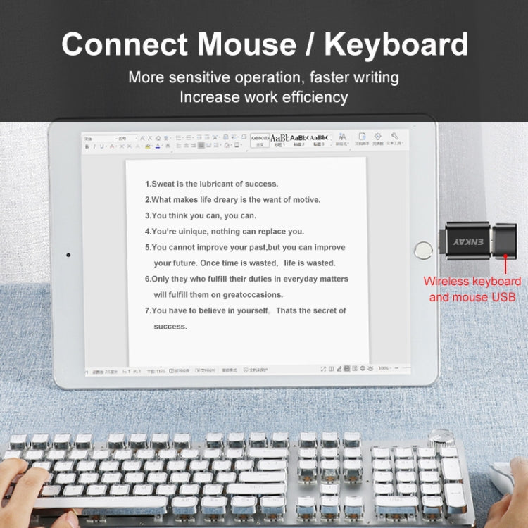 ENKAY ENK-AT110 8 Pin Male to USB 3.0 Female Aluminium Alloy OTG Adapter