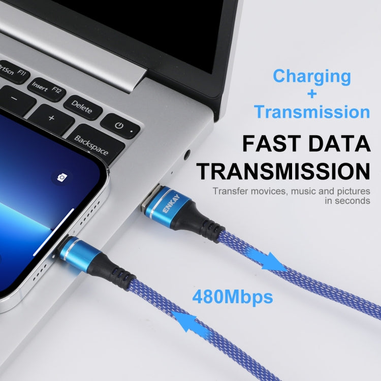 ENKAY ENK-CB121 1.5m 3 in 1 USB 3.0 to Type-C / 8 Pin / Micro USB 5A Fast Charging Cable