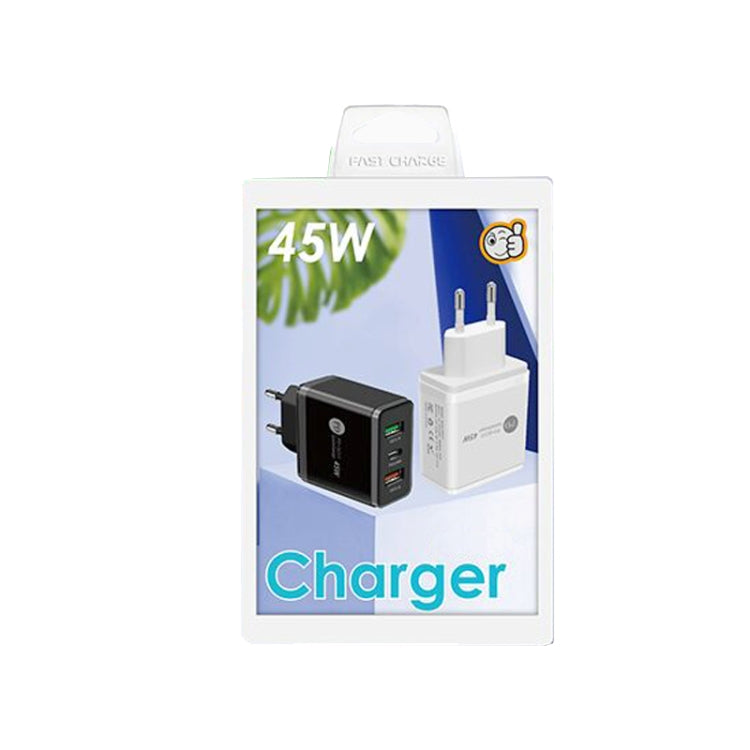 45W PD3.0 + 2 x QC3.0 USB Multi Port Quick Charger, EU Plug