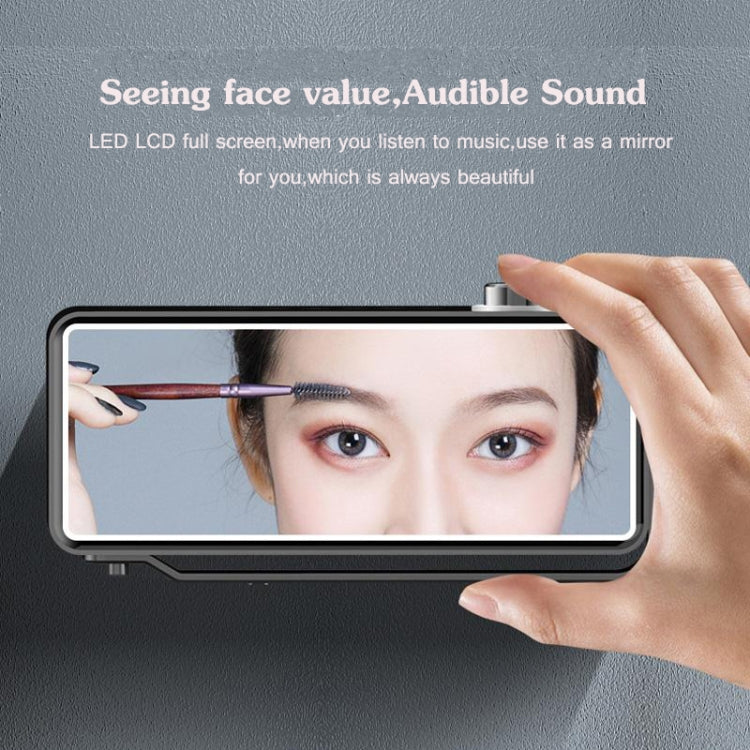 AEC K5 Mirror Alarm Clock Bluetooth Speakers with LED Light Support TF / FM