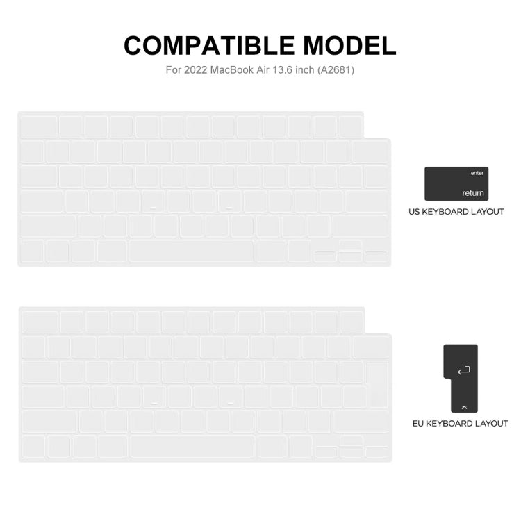 For MacBook Air 13.6 2022/2024 A2681 (M2) / A3113 (M3) ENKAY Hat-Prince 3 in 1 Protective Bracket  Case Cover Hard Shell with TPU Keyboard Film / Anti-dust Plugs