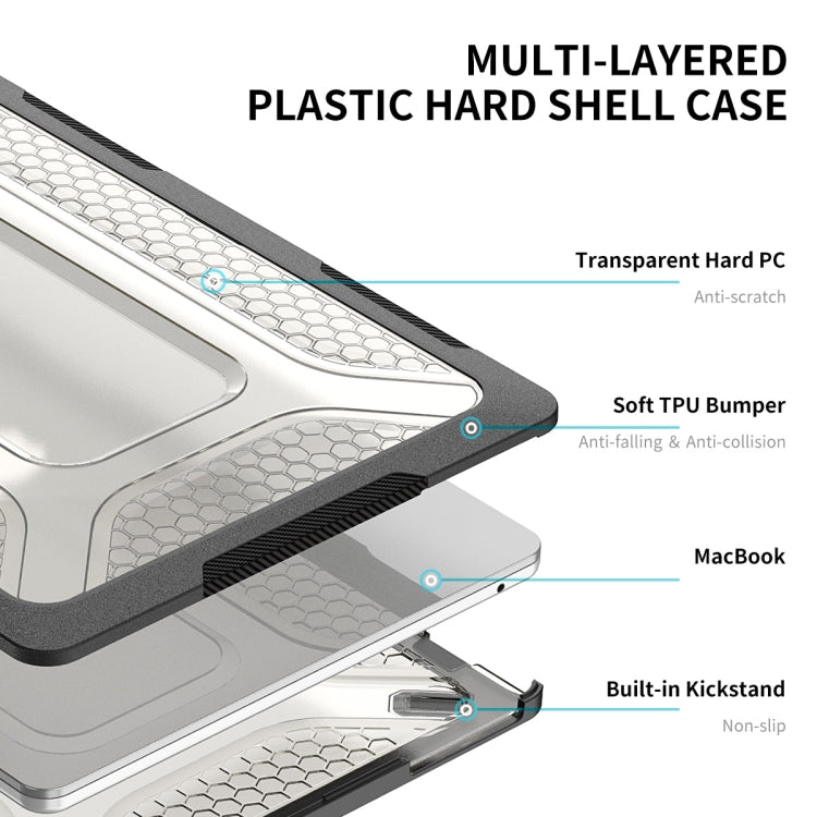 For MacBook Air 13.6 2022/2024 A2681 (M2) / A3113 (M3) ENKAY Hat-Prince 3 in 1 Protective Bracket  Case Cover Hard Shell with TPU Keyboard Film / Anti-dust Plugs