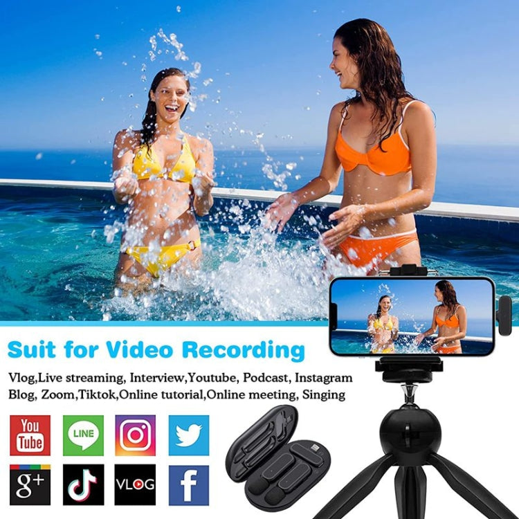 2 Pack Wireless Lavalier Microphone Wireless Noise Reduction Microphone with Charging Case