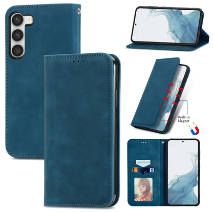 Retro Skin Feel Magnetic Leather Phone Case, For Samsung Galaxy A05s 4G, For Samsung Galaxy A25 5G, For Samsung Galaxy S23 FE 5G, For Samsung Galaxy A24 5G, For Samsung Galaxy S23 Ultra 5G, For Samsung Galaxy S23+ 5G, For Samsung Galaxy S23 5G         ...