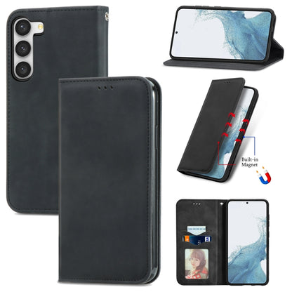 Retro Skin Feel Magnetic Leather Phone Case, For Samsung Galaxy A05s 4G, For Samsung Galaxy A25 5G, For Samsung Galaxy S23 FE 5G, For Samsung Galaxy A24 5G, For Samsung Galaxy S23 Ultra 5G, For Samsung Galaxy S23+ 5G, For Samsung Galaxy S23 5G         ...