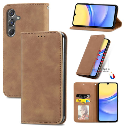 Retro Skin Feel Magnetic Leather Phone Case, For Samsung Galaxy XCover 7, For Samsung Galaxy A55 5G, For Samsung Galaxy A35 5G, For Samsung Galaxy S24 Ultra 5G, For Samsung Galaxy S24+ 5G, For Samsung Galaxy S24 5G, For Samsung Galaxy A15              ...