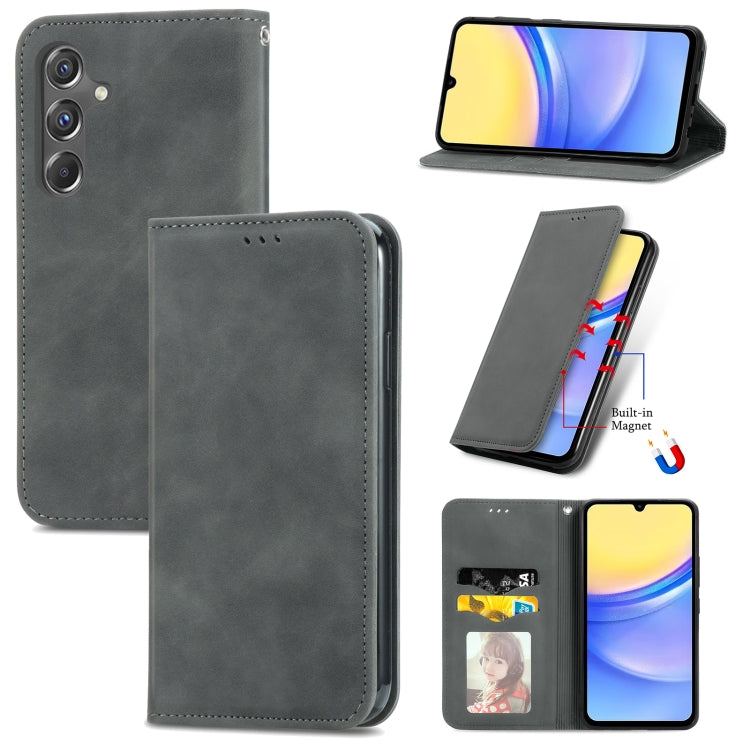 Retro Skin Feel Magnetic Leather Phone Case, For Samsung Galaxy XCover 7, For Samsung Galaxy A55 5G, For Samsung Galaxy A35 5G, For Samsung Galaxy S24 Ultra 5G, For Samsung Galaxy S24+ 5G, For Samsung Galaxy S24 5G, For Samsung Galaxy A15              ...