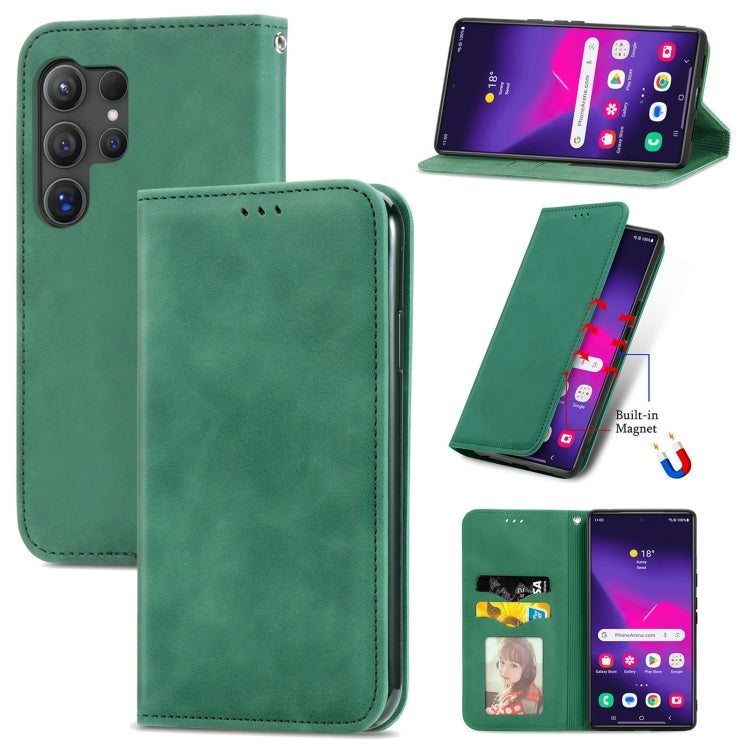 Retro Skin Feel Magnetic Leather Phone Case, For Samsung Galaxy XCover 7, For Samsung Galaxy A55 5G, For Samsung Galaxy A35 5G, For Samsung Galaxy S24 Ultra 5G, For Samsung Galaxy S24+ 5G, For Samsung Galaxy S24 5G, For Samsung Galaxy A15              ...