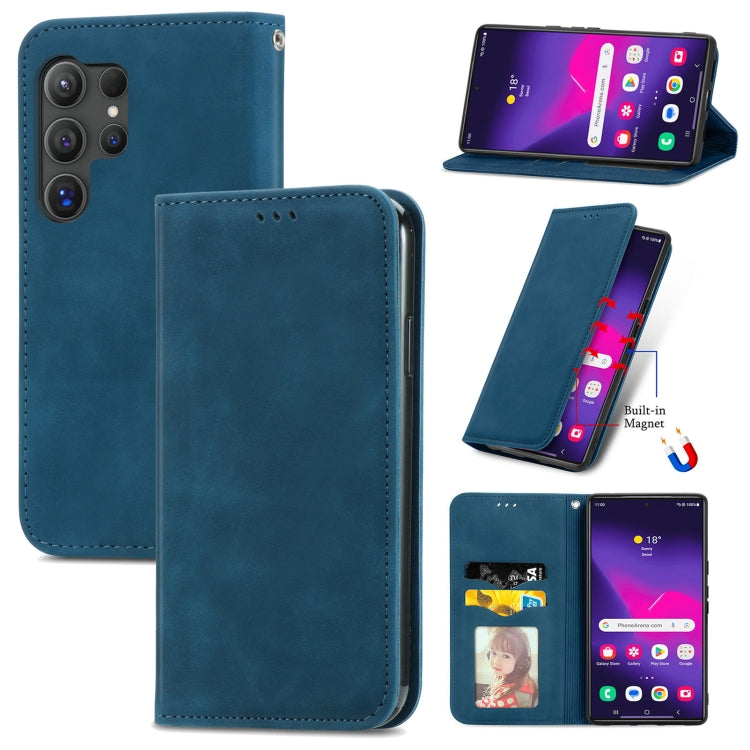 Retro Skin Feel Magnetic Leather Phone Case, For Samsung Galaxy XCover 7, For Samsung Galaxy A55 5G, For Samsung Galaxy A35 5G, For Samsung Galaxy S24 Ultra 5G, For Samsung Galaxy S24+ 5G, For Samsung Galaxy S24 5G, For Samsung Galaxy A15              ...