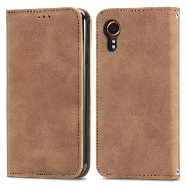 Retro Skin Feel Magnetic Leather Phone Case, For Samsung Galaxy XCover 7, For Samsung Galaxy A55 5G, For Samsung Galaxy A35 5G, For Samsung Galaxy S24 Ultra 5G, For Samsung Galaxy S24+ 5G, For Samsung Galaxy S24 5G, For Samsung Galaxy A15              ...