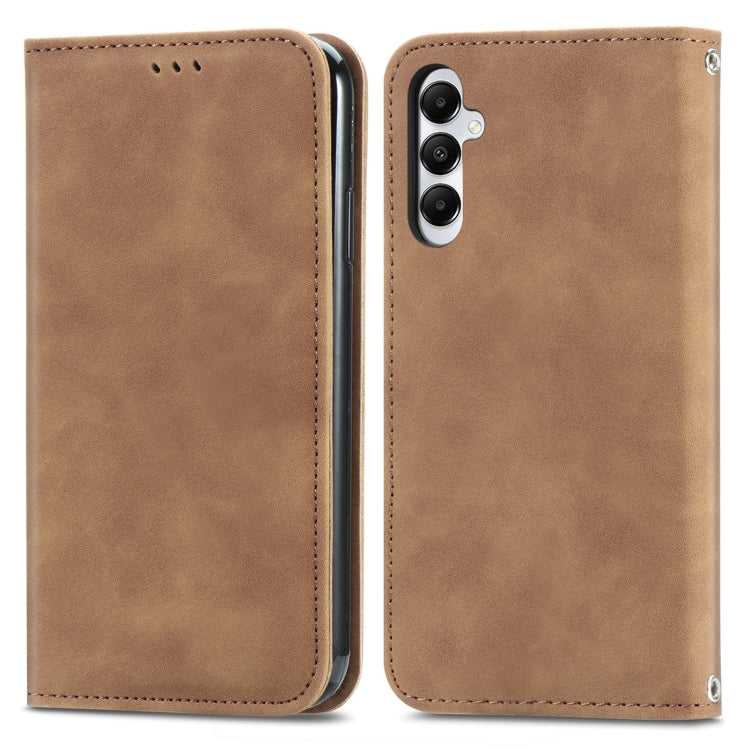 Retro Skin Feel Magnetic Leather Phone Case, For Samsung Galaxy A05s 4G, For Samsung Galaxy A25 5G, For Samsung Galaxy S23 FE 5G, For Samsung Galaxy A24 5G, For Samsung Galaxy S23 Ultra 5G, For Samsung Galaxy S23+ 5G, For Samsung Galaxy S23 5G         ...