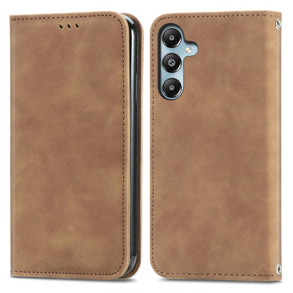 Retro Skin Feel Magnetic Leather Phone Case, For Galaxy S25+ 5G, For Galaxy S25 Ultra 5G, For Galaxy A16, For Galaxy A06, For Galaxy S24 FE 5G, For Samsung Galaxy M35, For Samsung Galaxy M14 4G, For Samsung Galaxy M15