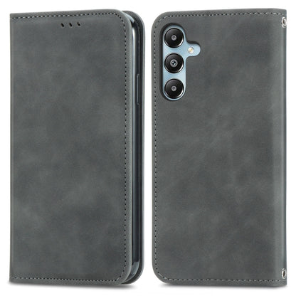 Retro Skin Feel Magnetic Leather Phone Case, For Galaxy S25+ 5G, For Galaxy S25 Ultra 5G, For Galaxy A16, For Galaxy A06, For Galaxy S24 FE 5G, For Samsung Galaxy M35, For Samsung Galaxy M14 4G, For Samsung Galaxy M15