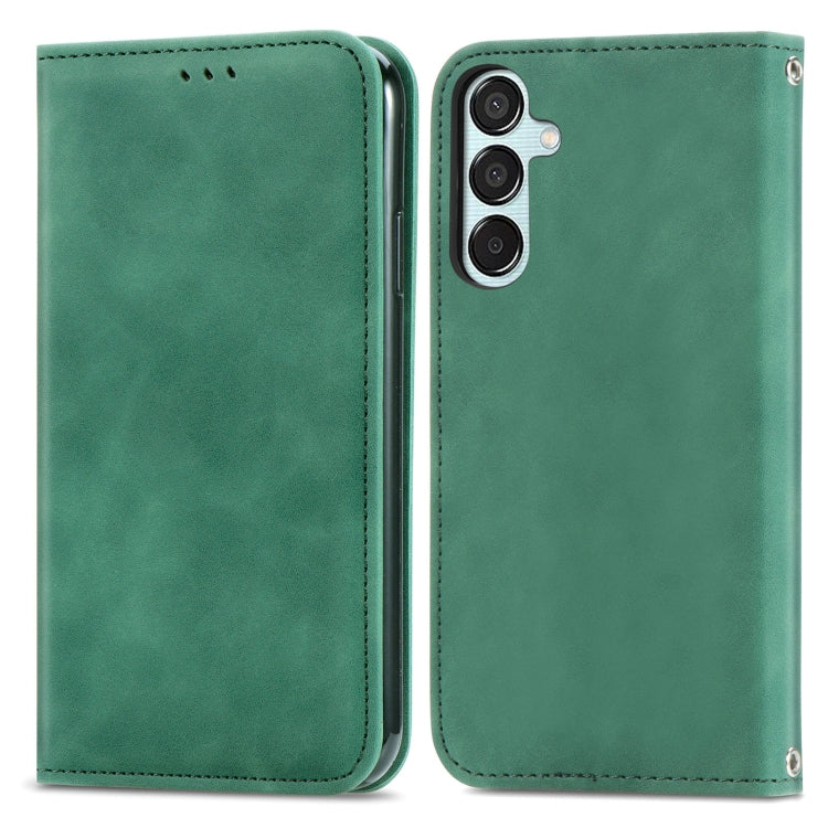 Retro Skin Feel Magnetic Leather Phone Case, For Galaxy S25+ 5G, For Galaxy S25 Ultra 5G, For Galaxy A16, For Galaxy A06, For Galaxy S24 FE 5G, For Samsung Galaxy M35, For Samsung Galaxy M14 4G, For Samsung Galaxy M15