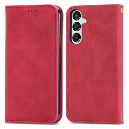 Retro Skin Feel Magnetic Leather Phone Case, For Galaxy S25+ 5G, For Galaxy S25 Ultra 5G, For Galaxy A16, For Galaxy A06, For Galaxy S24 FE 5G, For Samsung Galaxy M35, For Samsung Galaxy M14 4G, For Samsung Galaxy M15