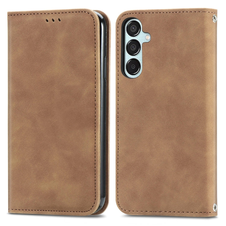 Retro Skin Feel Magnetic Leather Phone Case, For Galaxy S25+ 5G, For Galaxy S25 Ultra 5G, For Galaxy A16, For Galaxy A06, For Galaxy S24 FE 5G, For Samsung Galaxy M35, For Samsung Galaxy M14 4G, For Samsung Galaxy M15