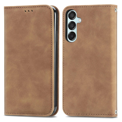 Retro Skin Feel Magnetic Leather Phone Case, For Galaxy S25+ 5G, For Galaxy S25 Ultra 5G, For Galaxy A16, For Galaxy A06, For Galaxy S24 FE 5G, For Samsung Galaxy M35, For Samsung Galaxy M14 4G, For Samsung Galaxy M15