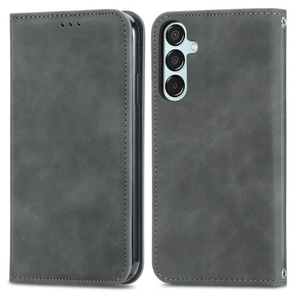 Retro Skin Feel Magnetic Leather Phone Case, For Galaxy S25+ 5G, For Galaxy S25 Ultra 5G, For Galaxy A16, For Galaxy A06, For Galaxy S24 FE 5G, For Samsung Galaxy M35, For Samsung Galaxy M14 4G, For Samsung Galaxy M15